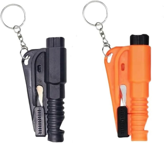 3 Pcs Compact safety hammers, Emergency Keychain Car Escape tool, 3-in-1 Seat Belt Cutter and Window Breaker
