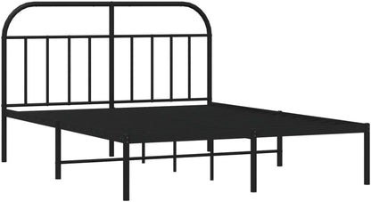 Lechnical Bed Frame with Black Metal Headboard, 140 x 190 cm, Furniture, Beds and Accessories, Beds and Frames for Beds