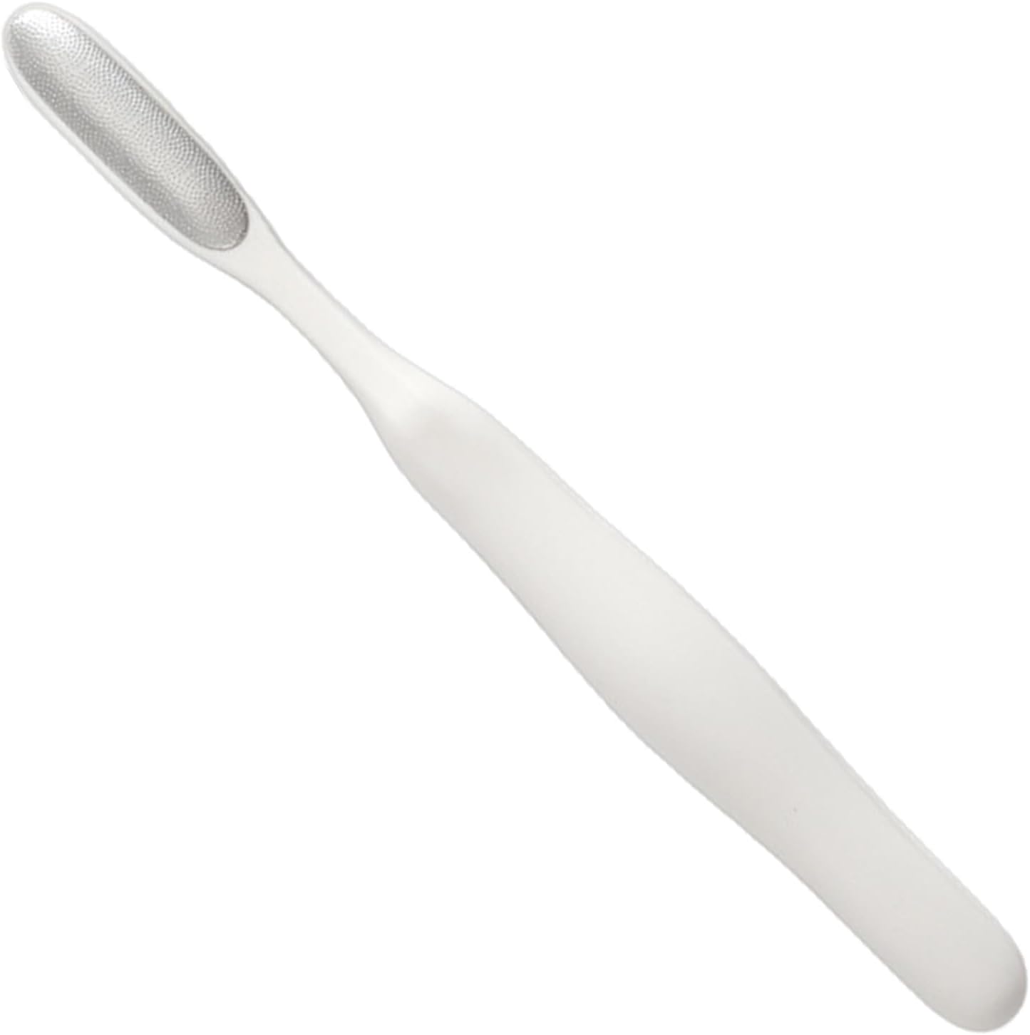 Foot File, Callus Remover, Reusable Stainless Steel, Cracked Skin Tool, Built-In Toe Cleaning Brush for Home or Salon Pedicure Care Routine, 7.4x0.7 Inches White 1 Piece