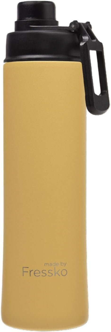 made by Fressko |Move Wide Mouth Insulated Stainless Steel Water Bottle-Canary | with Sip Lid | 22 oz 660ml |BPA-Free | Leak Proof Lid