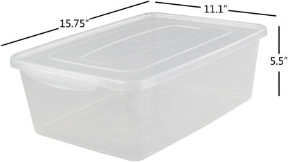 Anbers 16 Quart Clear Latching Storage Containers with Lid, Plastic Storage Box, 2 Packs