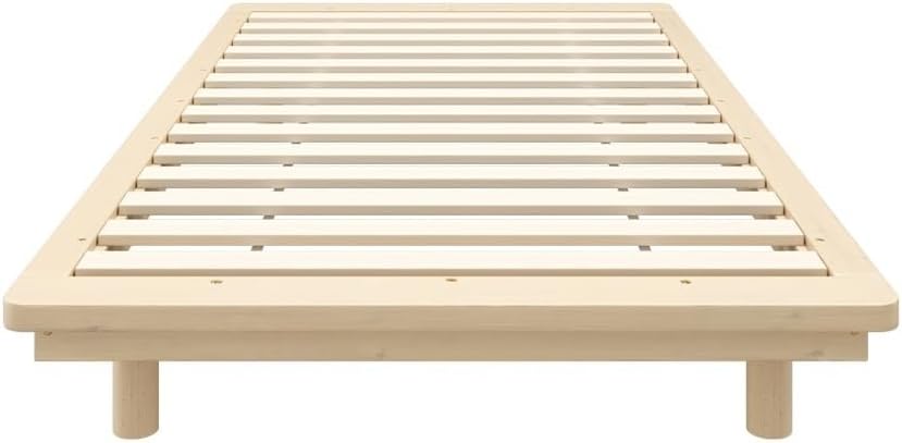 Oikiture Single Bed Frame Solid Wood Frame Platform Bed Wooden Bed Base