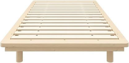 Oikiture Single Bed Frame Solid Wood Frame Platform Bed Wooden Bed Base