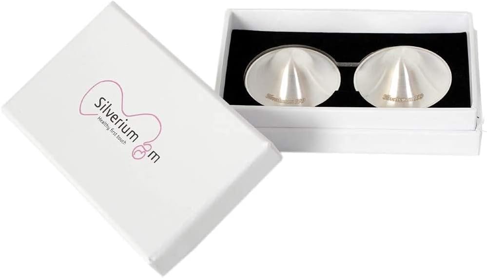 The Original Silver Nursing Cups - Nipple Shields for Nursing Newborn - 100% Pure Silver 999 Carat and Handmade - Nipple Covers Breastfeeding (Regular)