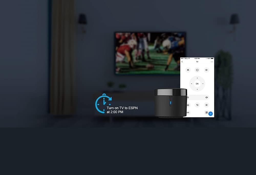 BroadLink RM4 Mini IR Universal Remote Control, Smart Home Automation Wi-Fi Infrared Blaster for TV Air Conditioner STB Audio, Works with Alexa, Google Home, IFTTT