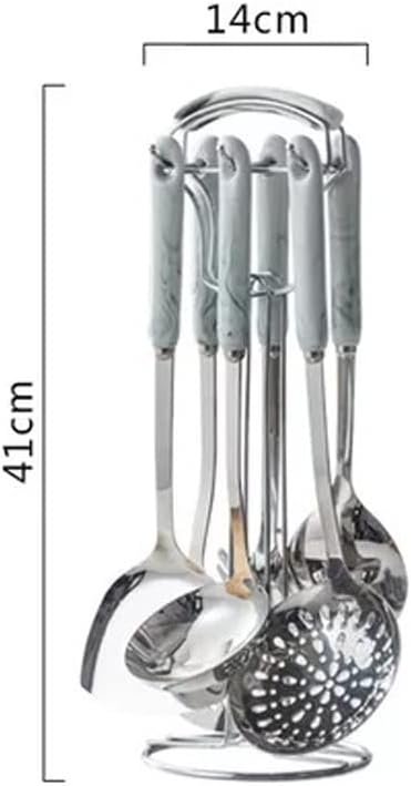 NSTVVEE Cucchiai da Cucina in Acciaio Inossidabile Spatole Utensili da Cucina Set da 7 Pezzi Utensili da Cucina e Gadget (Oro)