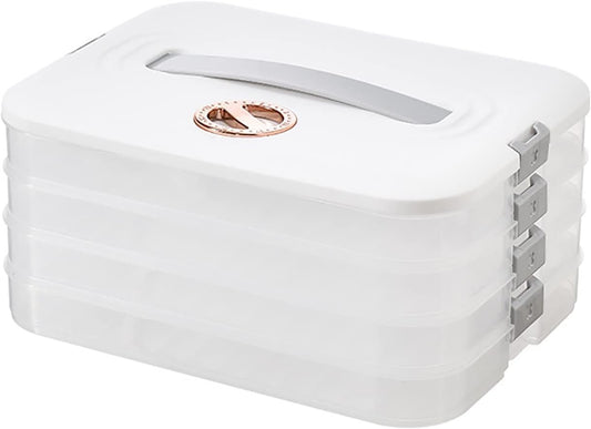 Jonvin 4-Layer Food Storage Containers with Lids Dumpling Storage Box,Good Sealing,Stackable Food Containers