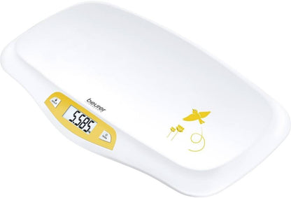 Beurer BY80 Baby Scale | Digital Baby Weighing Scale with Large LCD Screen | Curved Platform for Comfort and Safety | Tare and Hold Functions for Easy Weighing | 20kg Load Capacity | Easy Wipe-Clean