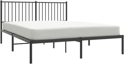 TALCUS Set di mobili - Struttura letto in metallo con testiera, 160 x 200 cm, colore: Nero