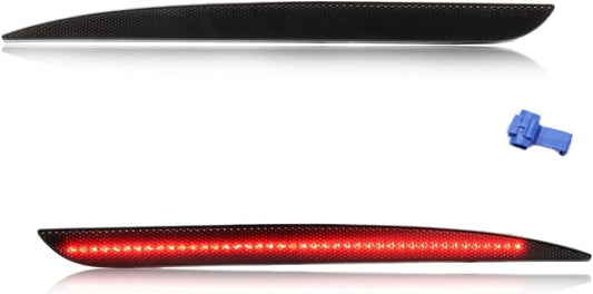 ATROVI LED Rear Bumper Reflector Light for 2015-up Chrysler 300, Replace OEM Rear Bumper Reflector Smoked Lens 90-SMD Red LED Tail Brake Fog Lamps Reflector Light Kit, 2 PCS