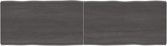 Solid Wood Tabletop, Dark Brown, 180 x 50 x (2-6) cm, Live Edge Design, Replacement for Kitchen Coffee Table, Dining Table, Desk Surface, Durable & Stylish Top