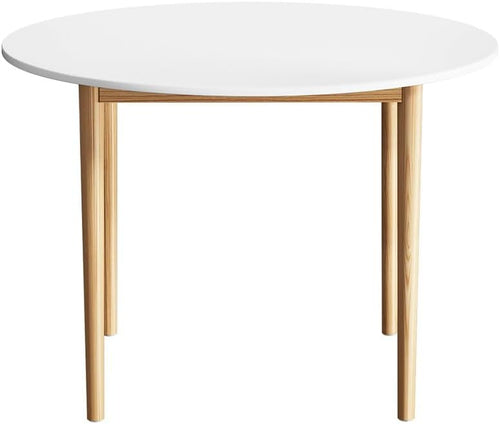 Artiss Dining Table, 108cm Round White Coffee Tables Side Wooden Buffet Desk Lounge Desks Home Living Room Bedroom Kitchen Office Cafe Restaurant Furniture, 4 Seater Pine Wood Legs