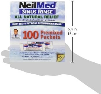 NeilMed Sinus Rinse 100 Premixed Packets – All Natural Nasal Irrigation for Sinus Relief, Moisturization, and Daily Hygiene – Drug-Free, Preservative-Free (Pack of 2)