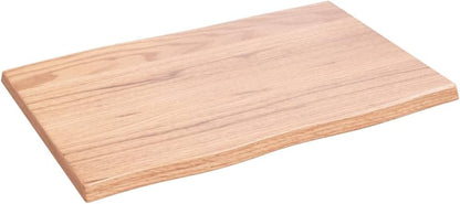 Homgoday 60 x 40 cm Light Brown Solid Oak Tabletop, Live Edge Design, Perfect for Coffee Table, Dining Table, Gold Desk Replacement, Durable and Stylish Furniture