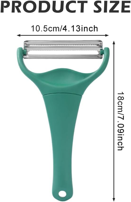 Cabbage Peeler Pro with 2 Blades, Julienne and Shaving Stainless Steel Vegetable Slicer for Cabbage, Heavy-Duty Dark Green Peeler for Slaw, Salads, and Bulk Meal Prep