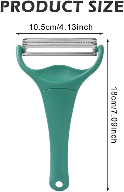 Cabbage Peeler Pro with 2 Blades, Julienne and Shaving Stainless Steel Vegetable Slicer for Cabbage, Heavy-Duty Dark Green Peeler for Slaw, Salads, and Bulk Meal Prep