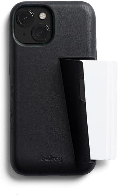Bellroy Phone Case – 3 Card for iPhone 15 (Leather iPhone case, Phone Wallet) - Black