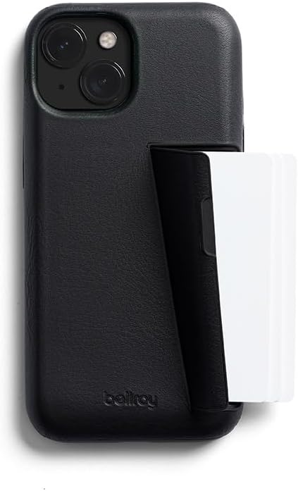Bellroy Phone Case – 3 Card for iPhone 15 (Leather iPhone case, Phone Wallet) - Black