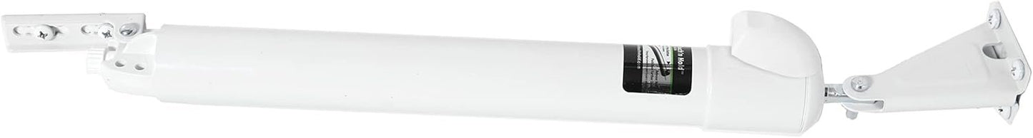 Touch 'n Hold Smooth Door Closer - Single Kit (White) - Standard-Duty Door Closer with Touch-Button Hold Open Feature & Smooth Closing Motion – for (Medium & Lightweight) Storm, Screen Doors.