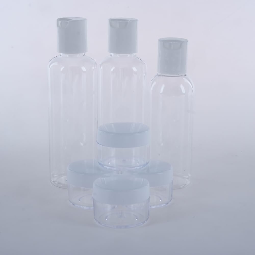 1st Care Refillable Toiletry Travel Bottle and Jar (7 Pieces Set)