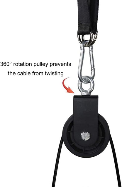 LFJ LAT Pull Down and Lift Weight Pulley System Cable Machine Pulley Attachment for Triceps Pull Down, Biceps Curl, Back, Forearm, Shoulder Home Gym Equipment