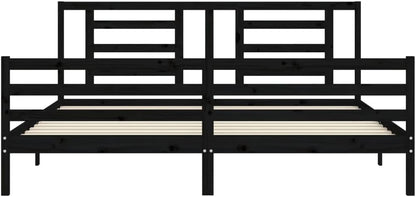 WSJHUHK Mobili,Letti & Accessori,Letti & Telai,Telaio letto senza materasso Nero 200x200 cm Legno Massello