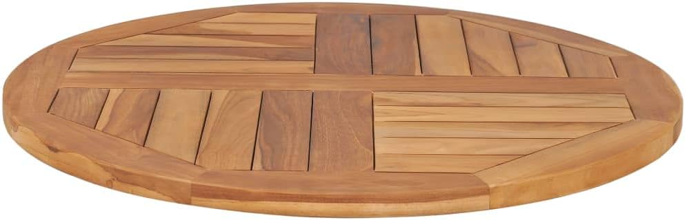 vidaXL Solid Teak Wood Table Top Home Furniture Replacement Cake Board Dining Room Kitchen Dinner Garden Coffee Side Tabletop Round 2.5cm 70cm