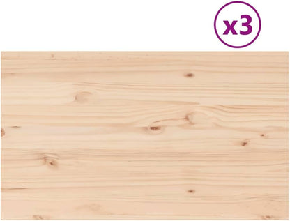 Replacement Dining Table Top, 141 x 80 x 1,7 cm, Set di 3, Rettangolare Wood Tabletop for Coffee Table, Ristorante, Bar Tavolo, Pine Wood, Brown, Versatile Side Table