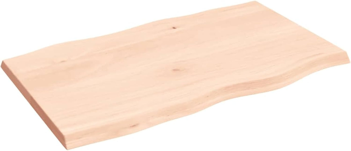 100 x 60 cm Solid Oak Tabletop, Raw Edges, Versatile Dining, Kitchen, Oro Desk Replacement Surface, Perfect for Home Decor and Furniture Upgrade