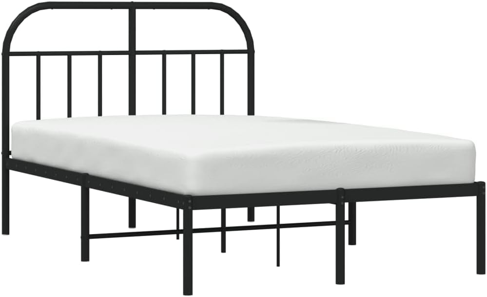 JUNZAI Giroletto con Testiera in Metallo Nero 120x200 cm,Mobili,Letti e Accessori,Letti e telai per Letti