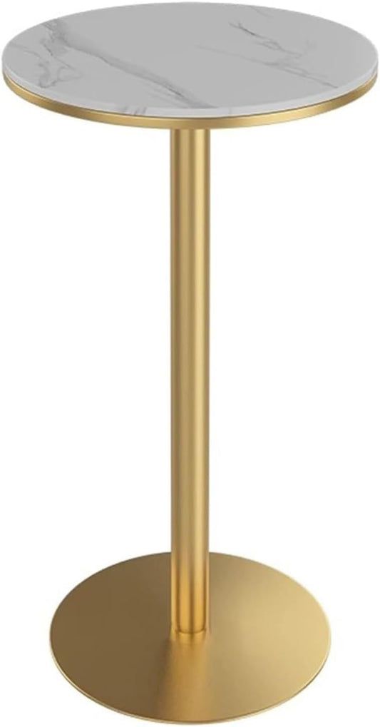 TWHZSAI Round Height Bar Pub Table/with Marble Tabletop And Gold Metal Sturdy Base Indoor-Outdoor Bar Bistro Height Table/Small Breakfast Bar Tall Tables for Kitchen,Dining Room,Living Room(Size:5