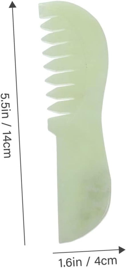 Ipetboom 2Pcs Jade Scalp Massage Comb Jade Combs for Relaxation and Muscle Relief Unique Design for Scraping Promote for Daily Use