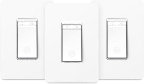 Kasa Smart Single Pole Dimmer Switch by TP-Link (HS220P3)- 2.4GHz Wi-Fi Connection Required, Dimmer Light Switch for LED Lights, Works with Alexa and Google Home, UL Certified, 3-Pack ,white