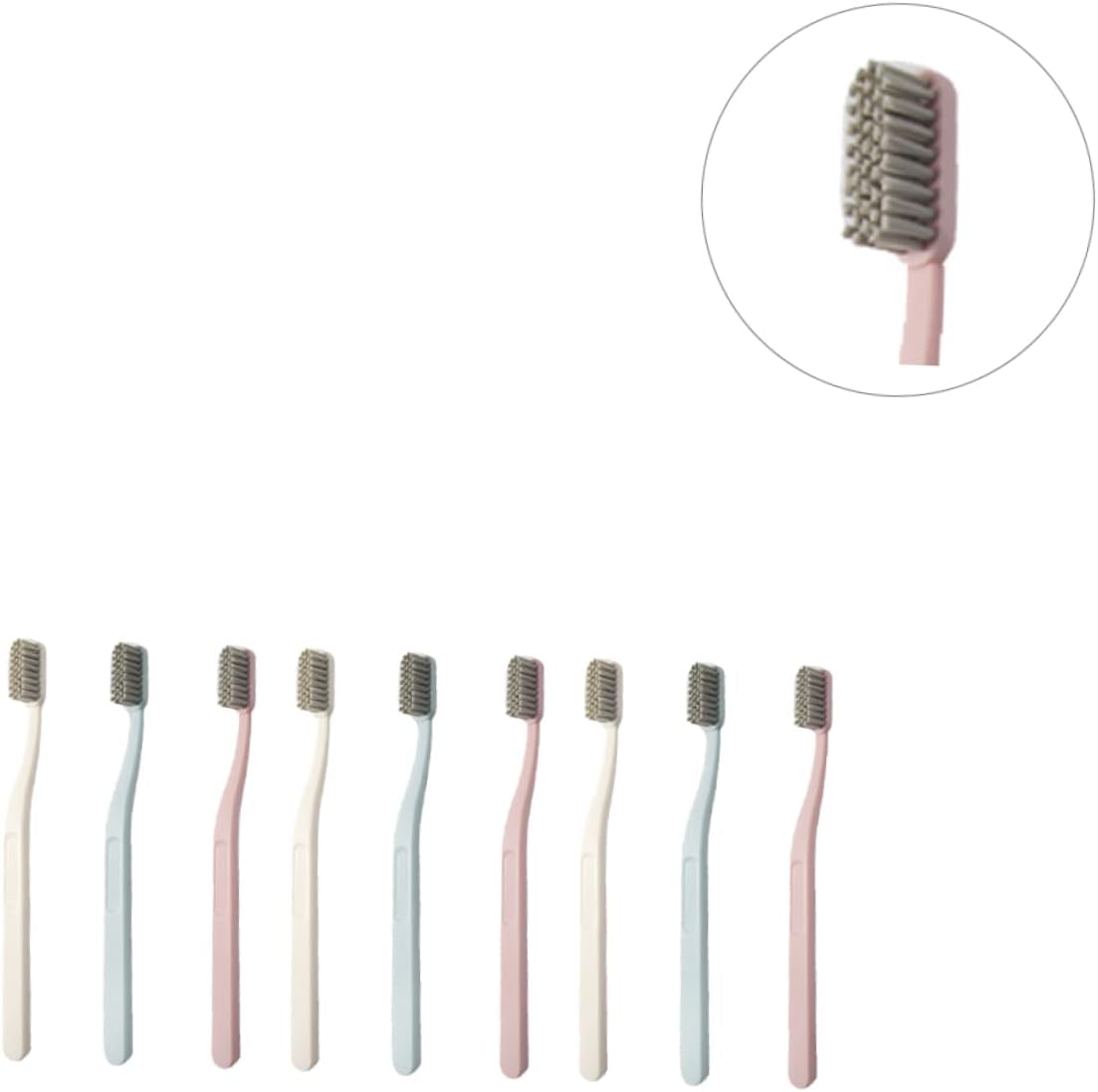 SEWOART Nylon Bristle Toothbrushes (9 Pcs) Hard Hair Adult Oral Care 3 Options