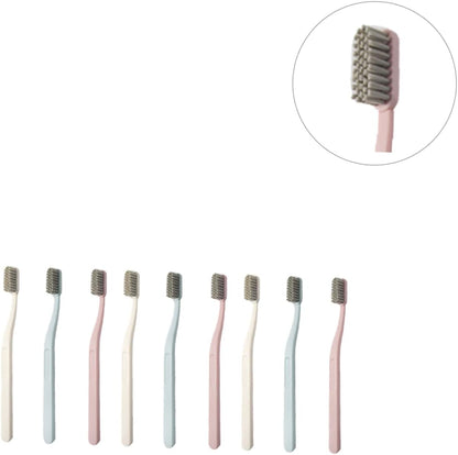 SEWOART Nylon Bristle Toothbrushes (9 Pcs) Hard Hair Adult Oral Care 3 Options