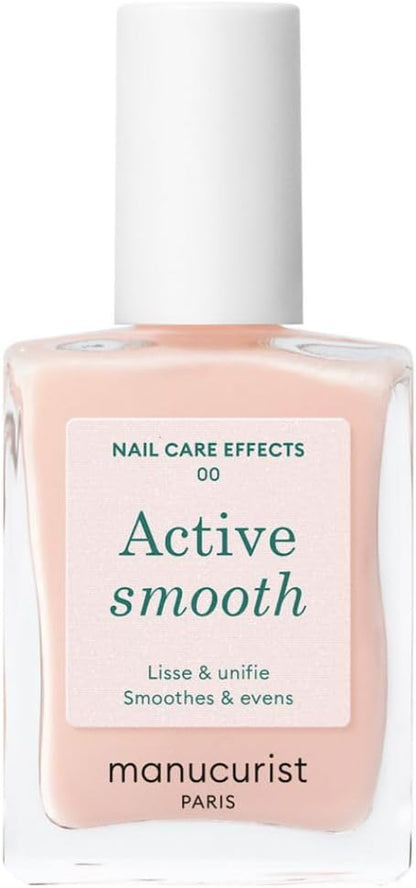 Manucurist Active Smooth 00 Nail Polish Repairing Treatment Smoothing Pink - Vegan & Made in France - Nail Strengthening Polish, Nude Nail Polish - Treatment for Damaged Nails - Women's Gift
