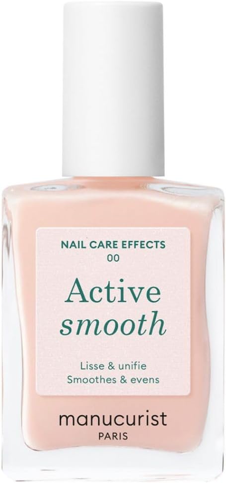 Manucurist Active Smooth 00 Nail Polish Repairing Treatment Smoothing Pink - Vegan & Made in France - Nail Strengthening Polish, Nude Nail Polish - Treatment for Damaged Nails - Women's Gift