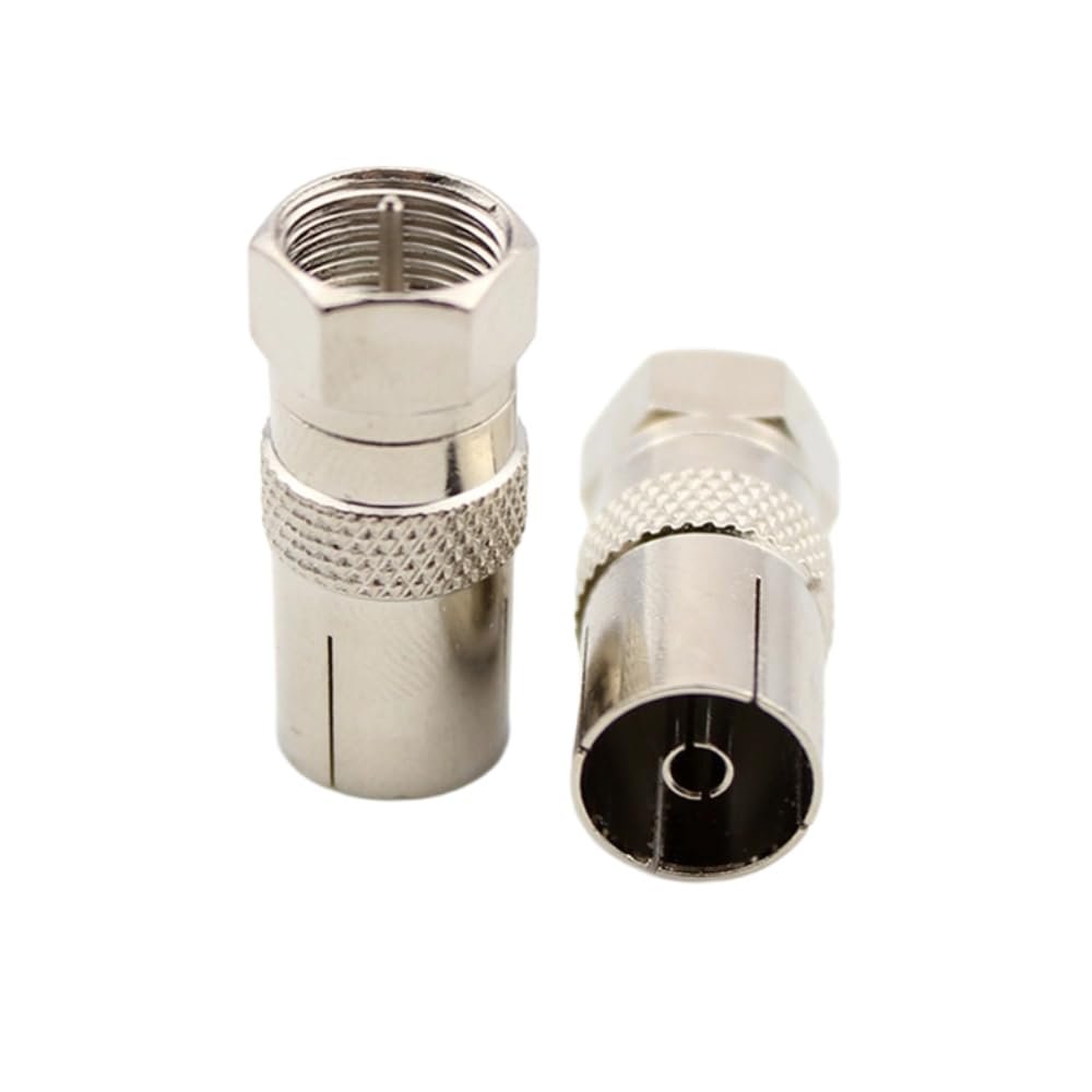 Poemtian 2 PCS F-Type Male to TV9.5 Female Adapter Cable TV Connector Set-top Box Adapter