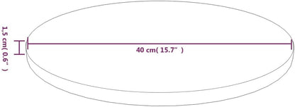 Round Oak Wood Dining Table Top Replacement – 40 cm Diameter, 1,5 cm Thickness, Light Brown – Perfect for Coffee Tables, Ristoranti, Bar and Commercial Use.