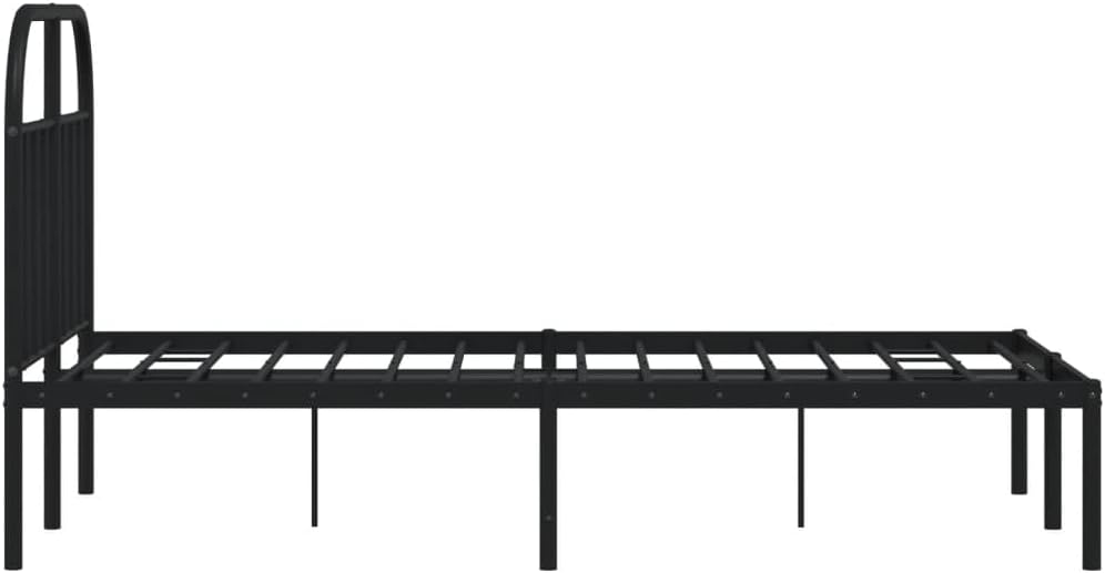 JUNZAI Giroletto con Testiera in Metallo Nero 120x200 cm,Mobili,Letti e Accessori,Letti e telai per Letti