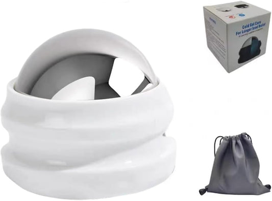 IREES Cold Massage Roller Ball,Manual Massage Ball Roller for Ice and Heat Therapy,Deep Tissue Massage Ball for Sore Muscles,Joint Pain,Muscle Recovery (White)