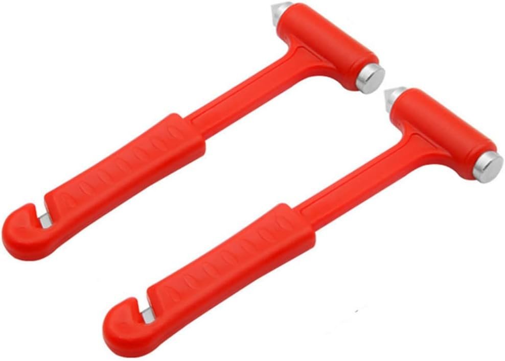 Portable Hammer Break Window Glass Hammer Multitools 2Pcs Multifunctional Emergency Car Escape Tool Car Safety Tool Escape Red, Portable