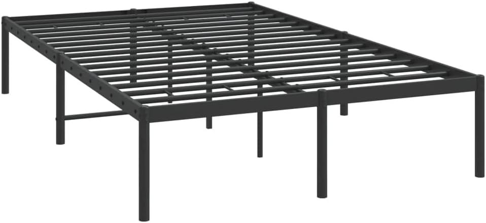TALCUS Small Double Bed Metal Furniture Set 120 x 190 cm Black