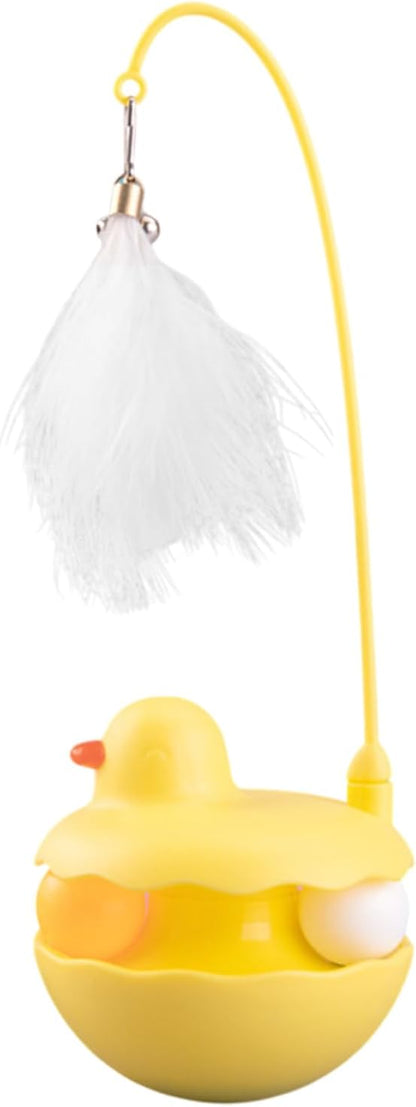 Wrohto Cat Toys, Interactive Kitten Toy, Detachable Feather Lightweight Resin Duck Shape Fun Stick for Kitten Play, Indoor Outdoor and Birthday Easter, 3.54 x 9.84 inches