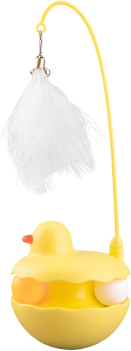Wrohto Cat Toys, Interactive Kitten Toy, Detachable Feather Lightweight Resin Duck Shape Fun Stick for Kitten Play, Indoor Outdoor and Birthday Easter, 3.54 x 9.84 inches