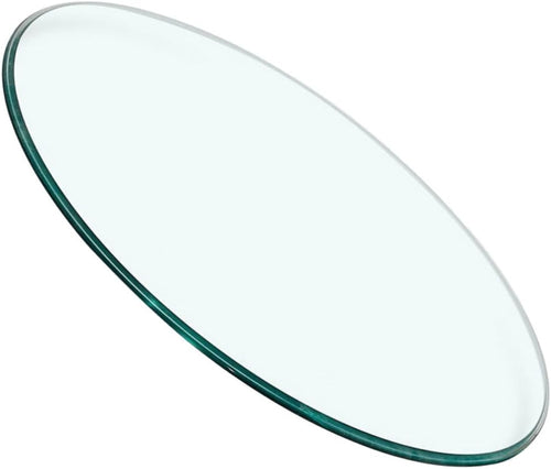 ANDRESLAD Round Glass Table Top Thickened Tempered Glass 38cm Diameter Shatterproof Easy to Clean Dining Table Top
