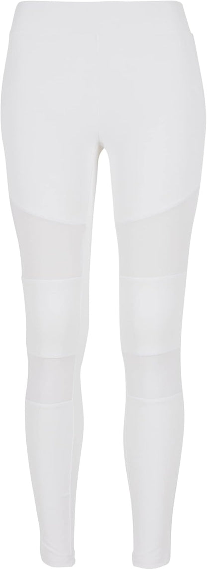 Urban Classics Women's High Waist Stretch Mesh Leggings with Regular Fit and Tapered Leg