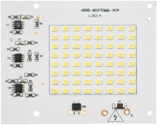 YSJX Lighting, Confezione da 6, lampada a LED proiettore AC220V 10W 20W 30W 50W 100W Smart IC Chip SMD2835 Illuminazione esterna fai da te(Cold White,30W 220V)