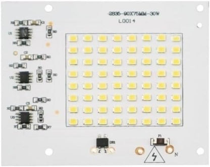YSJX Lighting, Confezione da 6, lampada a LED proiettore AC220V 10W 20W 30W 50W 100W Smart IC Chip SMD2835 Illuminazione esterna fai da te(Cold White,30W 220V)