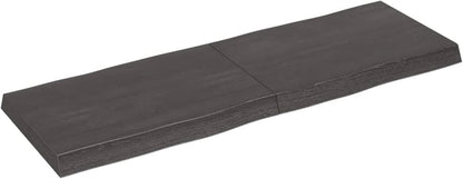 Solid Wood Tabletop, Dark Brown, 120 x 40 x (2-6) cm, Live Edge, Replacement for Coffee Table, Dining Table, Desktop Surface, Kitchen Countertop, Durable & Stylish